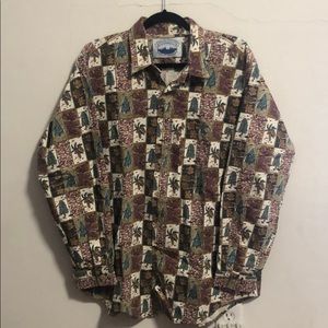Outdoorsy Canadian Borders Button Up